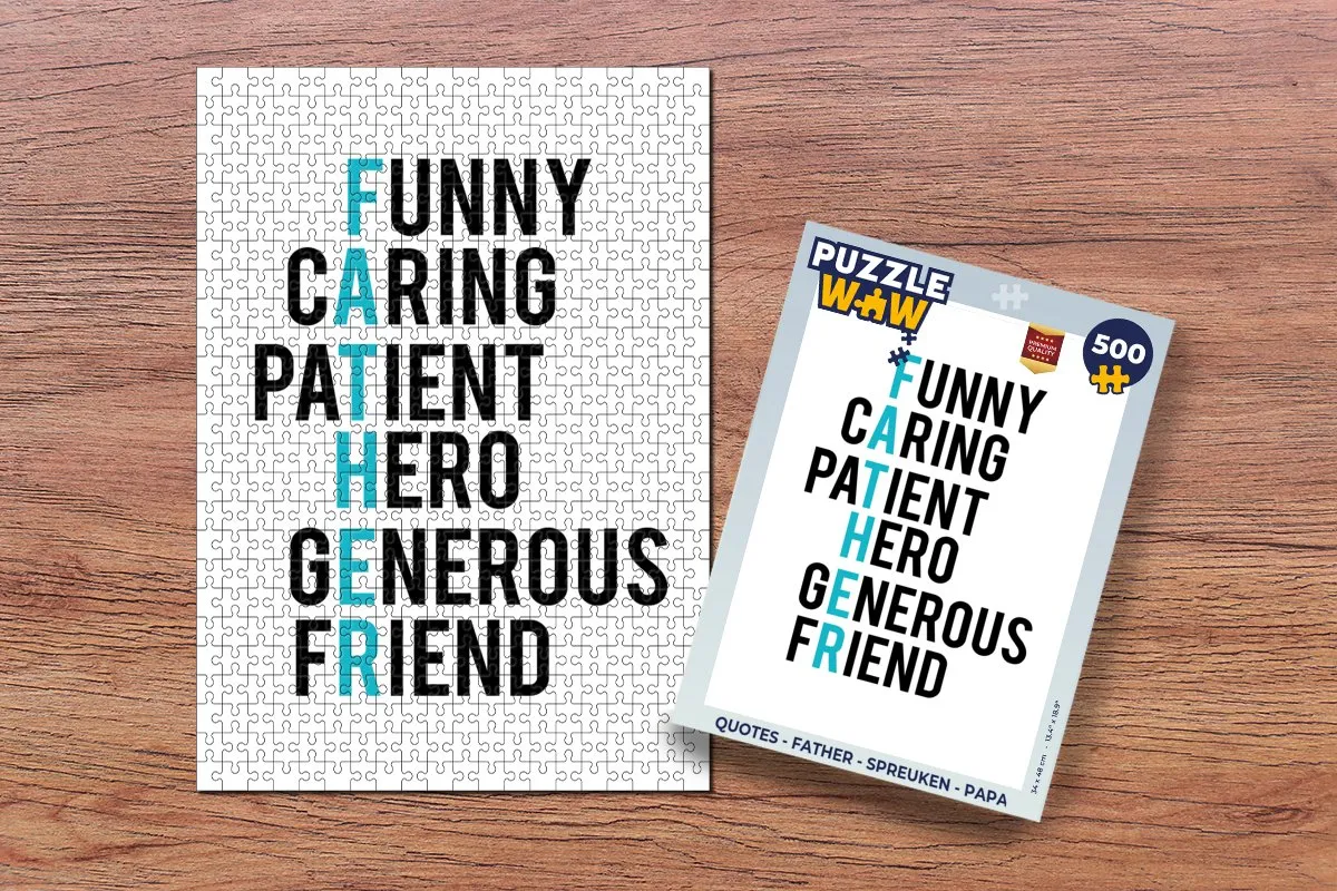 PuzzleWow Quotes Father Legpuzzel 500 Stuks - Multicolor