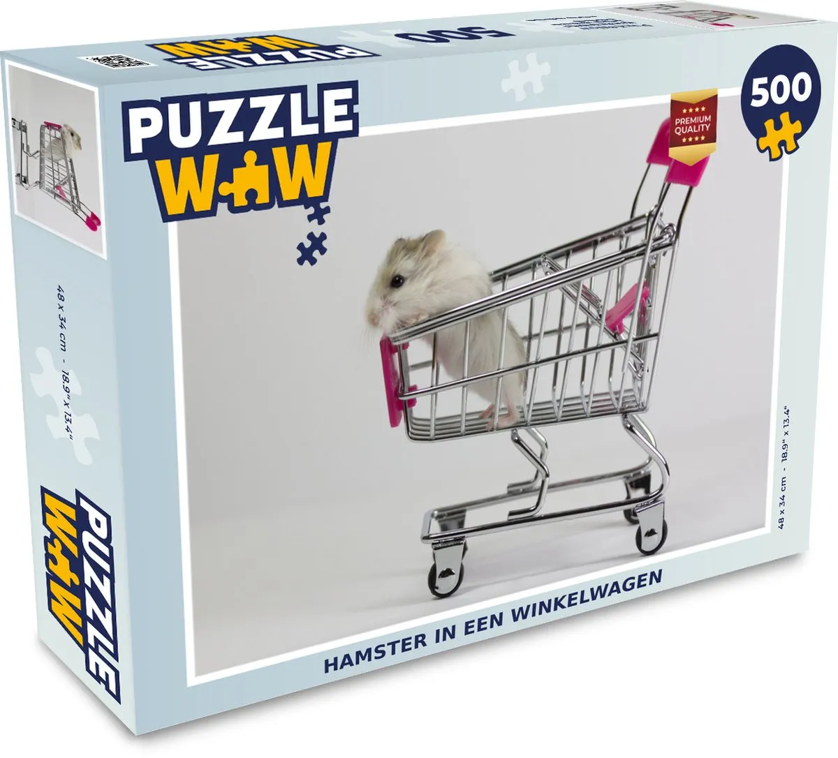 PuzzleWow Hamster in een Winkelwagen Legpuzzel 500 Stuks
