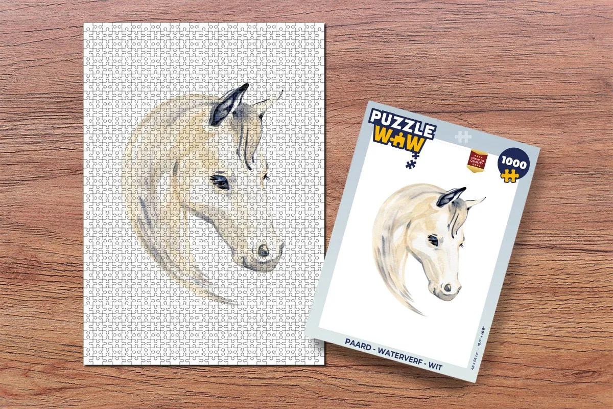 PuzzleWow Paard Waterverf Puzzel 1000 Stuks - Multicolor