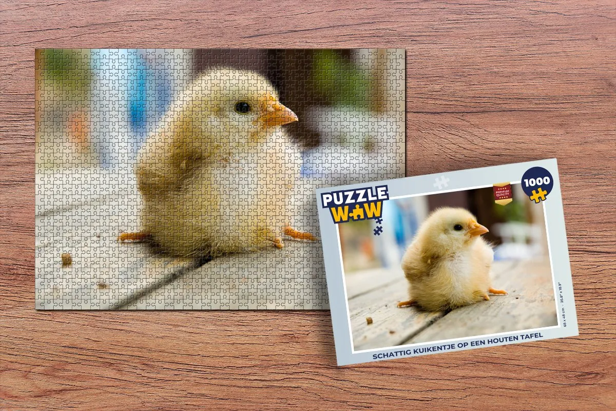 PuzzleWow Legpuzzel Schattig Kuikentje 1000 Stuks - Multicolor