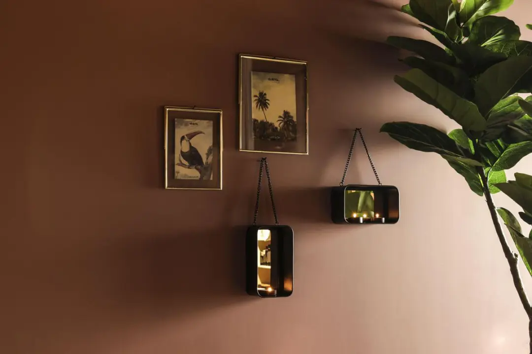 Gusta Wand Theelichthouder 18x6,5x10cm - Hout - afbeelding 3 van 4