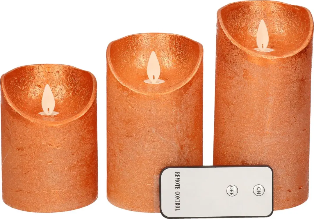 Anna's Collection LED Kaarsen Rustiek Koper