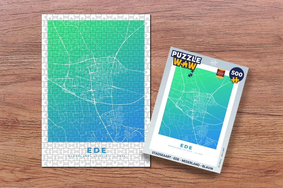 PuzzleWow Stadskaart Ede Nederland Legpuzzel 500 Stuks - Multicolor