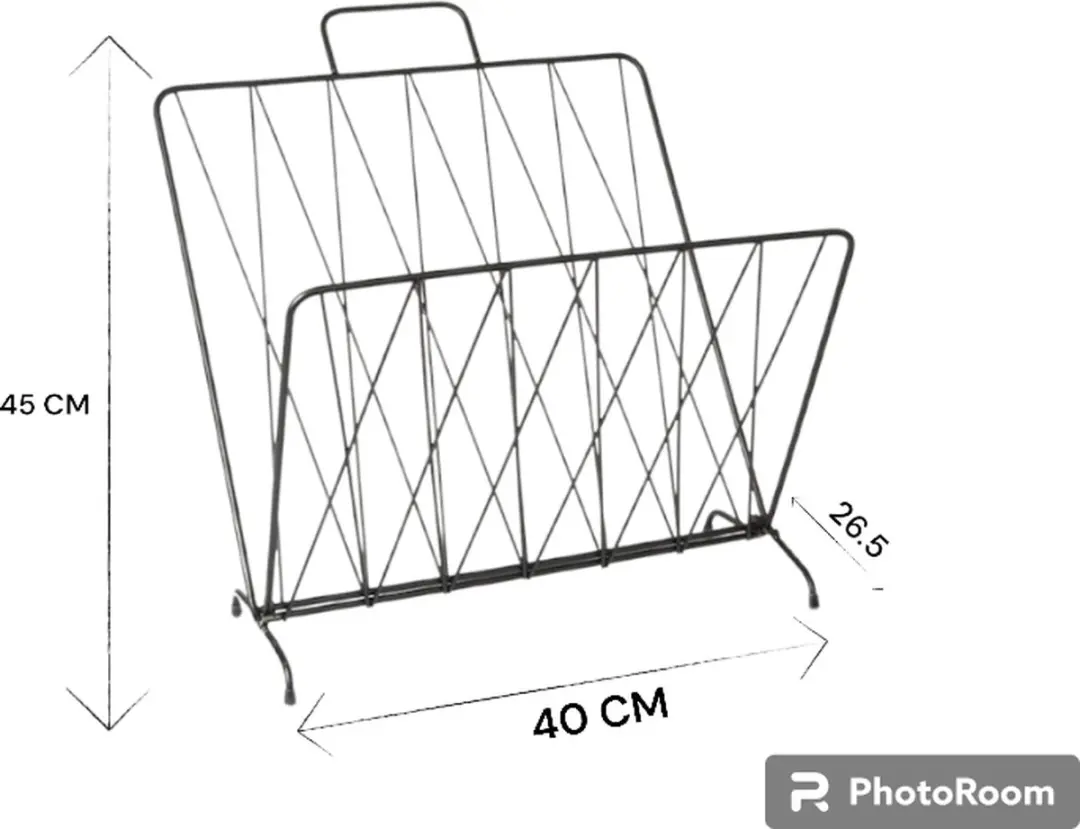 Present Time Diamond Raster Tijdschriftenrek - 40x26,5x45cm - Zwart - afbeelding 3 van 6
