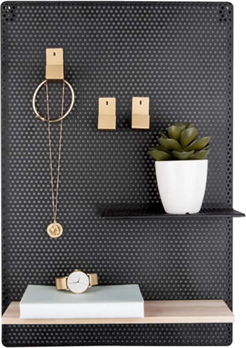 Present Time Perky Mesh Memo bord IJzer Zwart 52x34,5cm