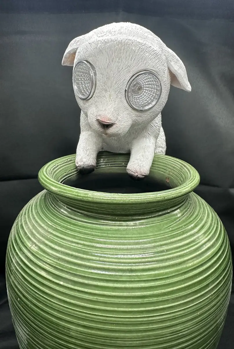 Polyresin solarlamp pothanger "Schaap"