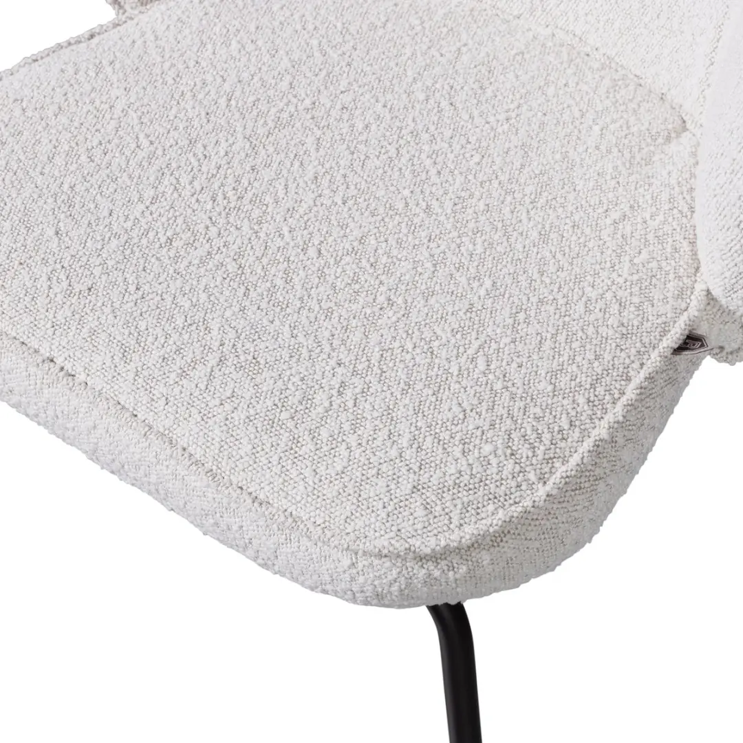 WOOOD Admit Eetkamerstoel - Bouclé Naturel/Wit - afbeelding 4 van 6