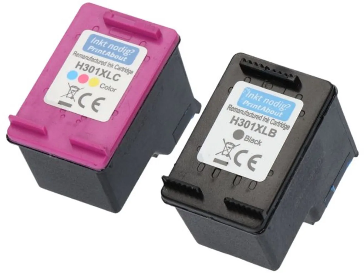 PrintAbout HP 301XL N9J72AE-PAXL2 Inktcartridge - Zwart + 3 Kleuren - 1.600 pagina's