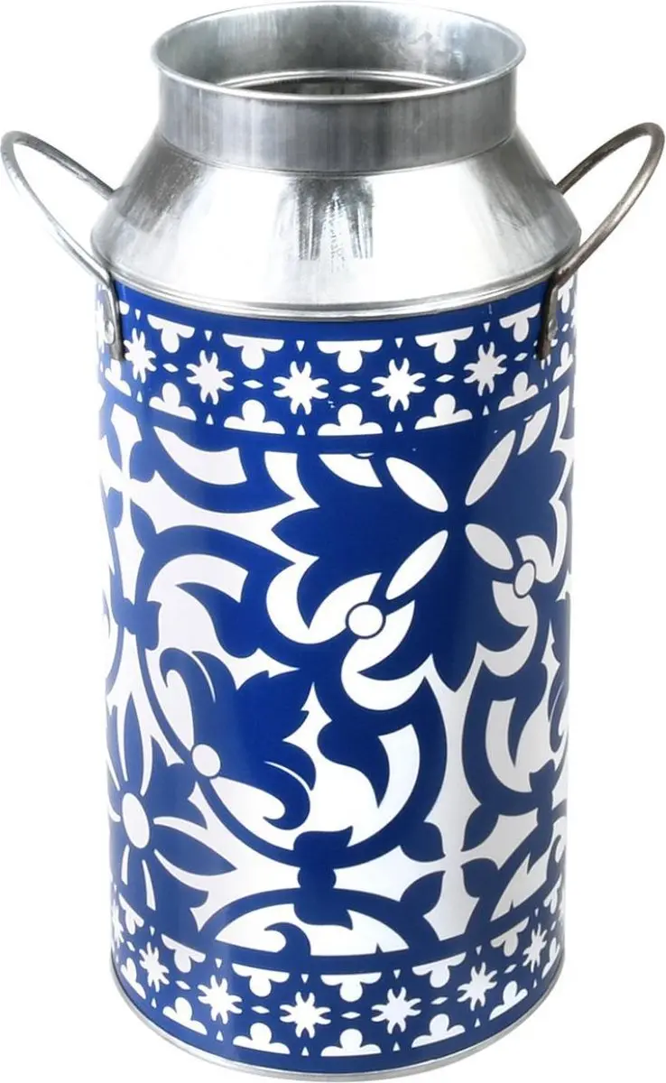 Esschert Design Melkbus Portugees 32,8 X 21,8 Cm Zink Blauw/wit