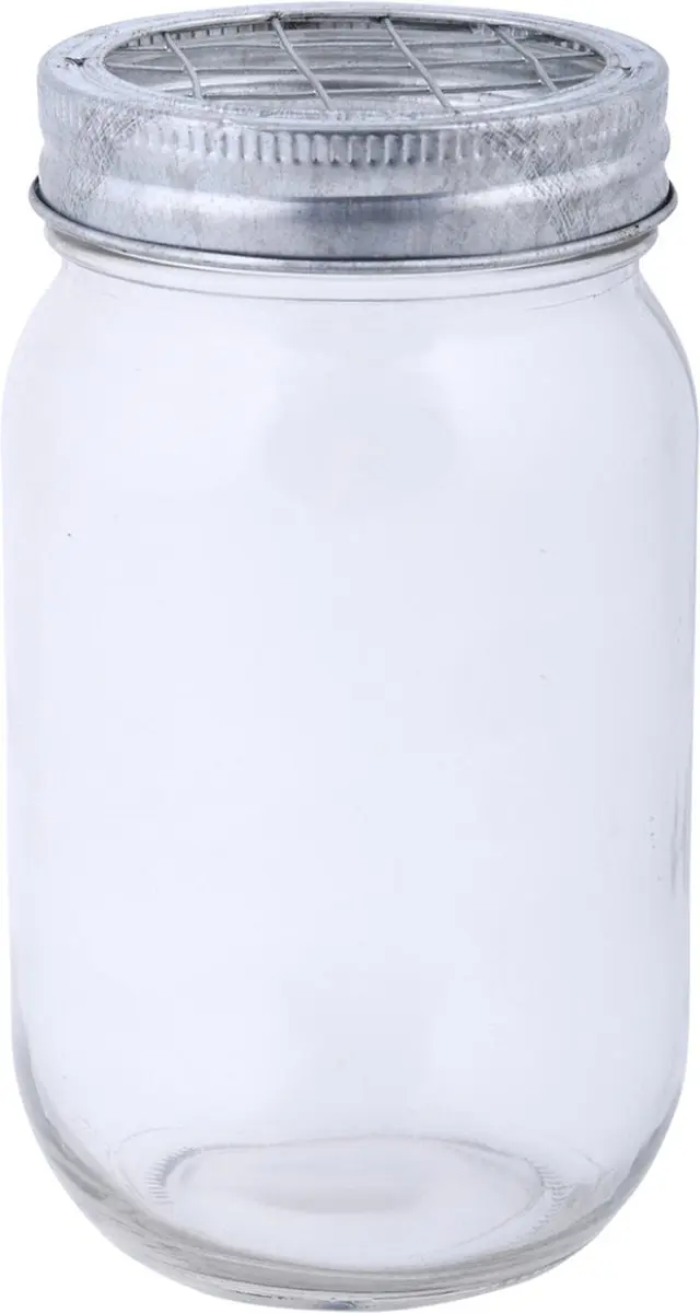 Glazen bloemenvaas/jar met schikdeksel 13 cm