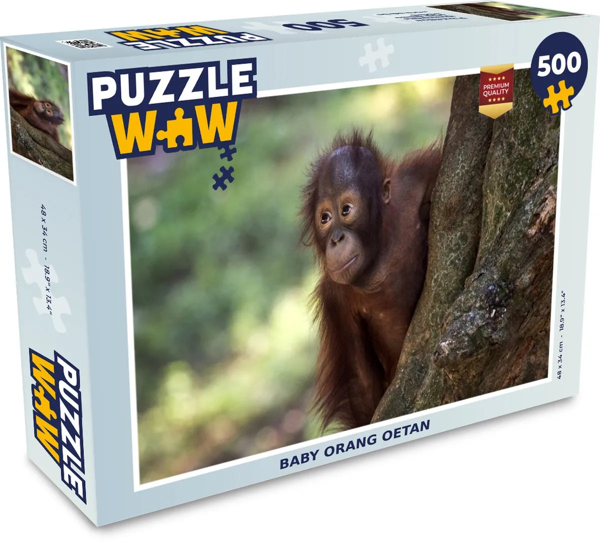 PuzzleWow Baby Orang-oetan Boom Legpuzzel 500 Stuks