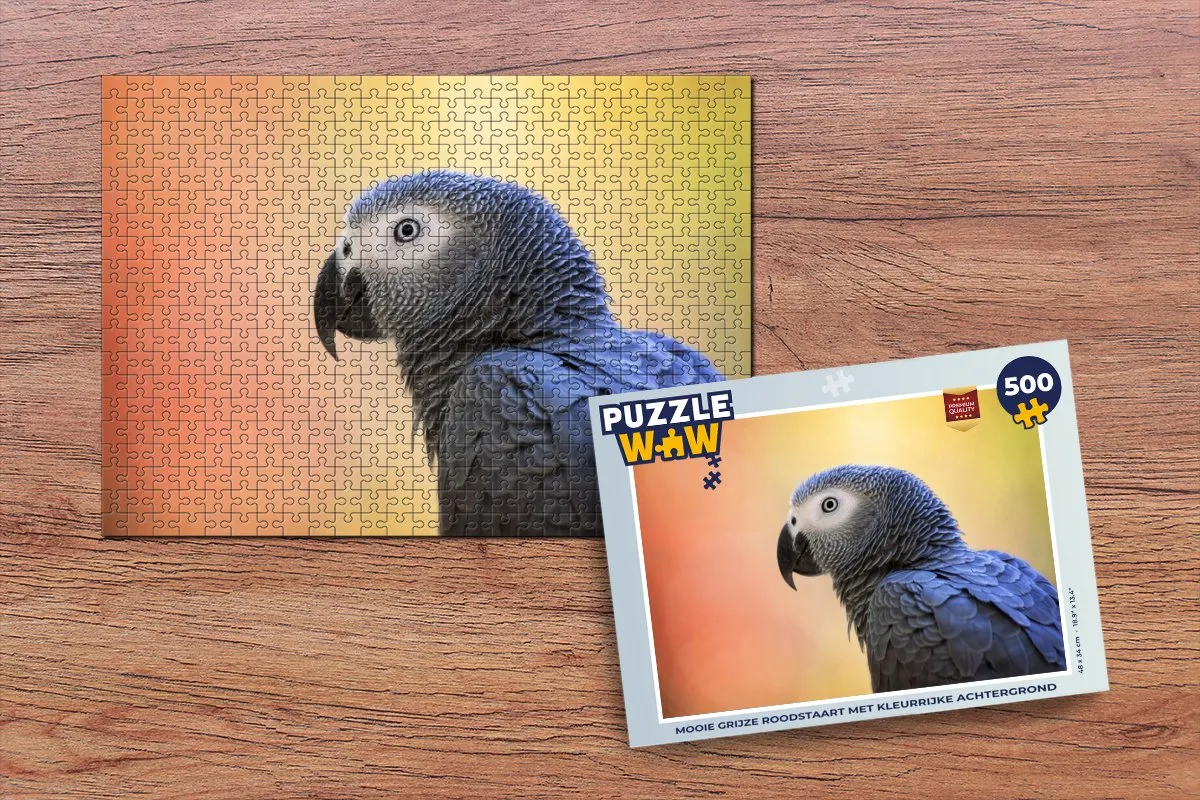 PuzzleWow Legpuzzel Mooie grijze roodstaart 500 Stuks - Multicolor