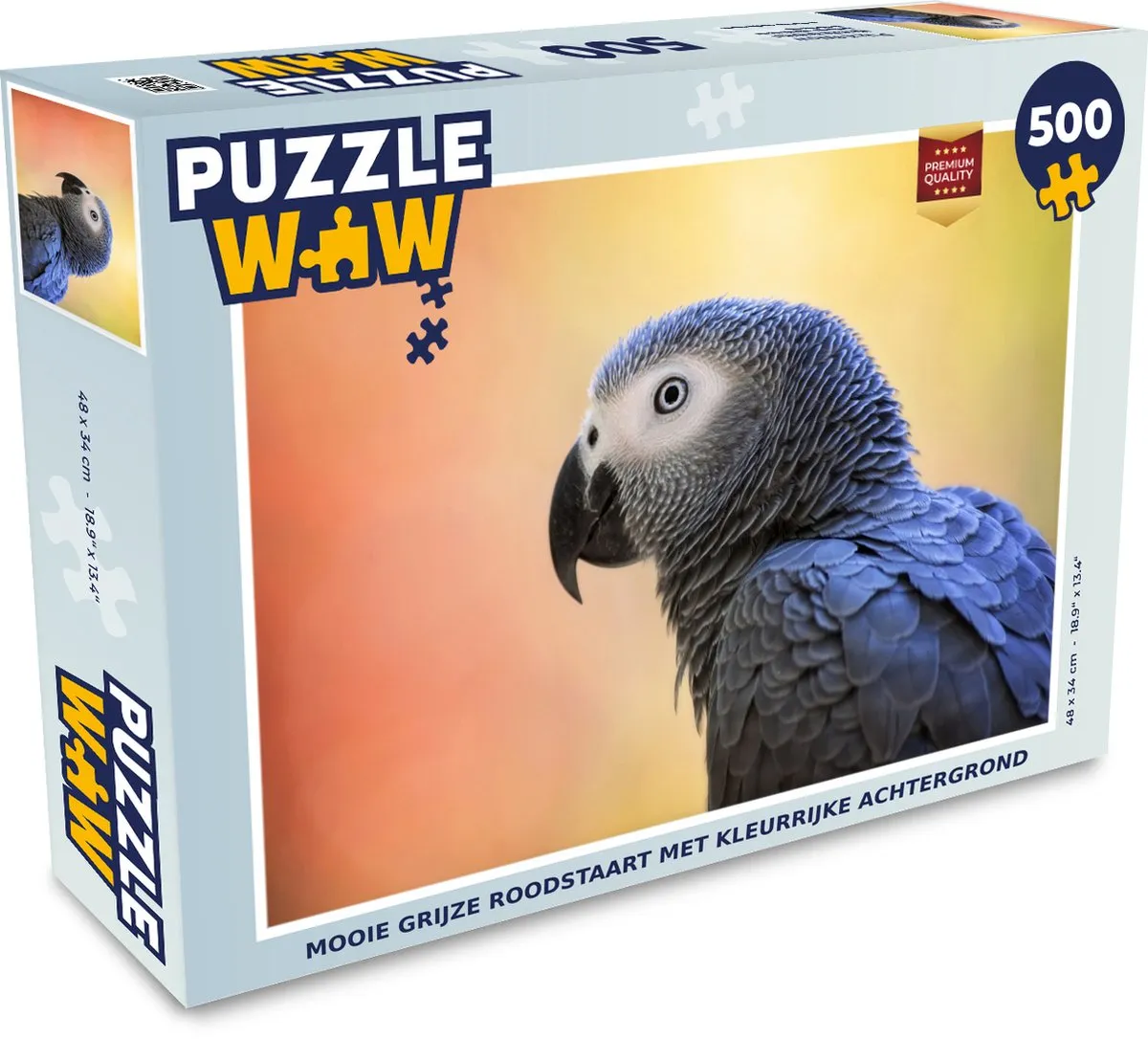 PuzzleWow Legpuzzel Mooie grijze roodstaart 500 Stuks