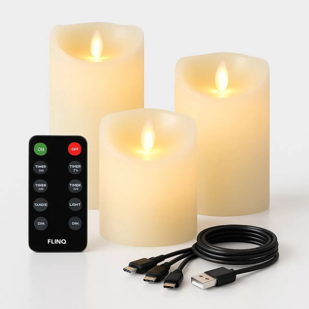 FlinQ Oplaadbare LED Kaarsen met Bewegende Vlam