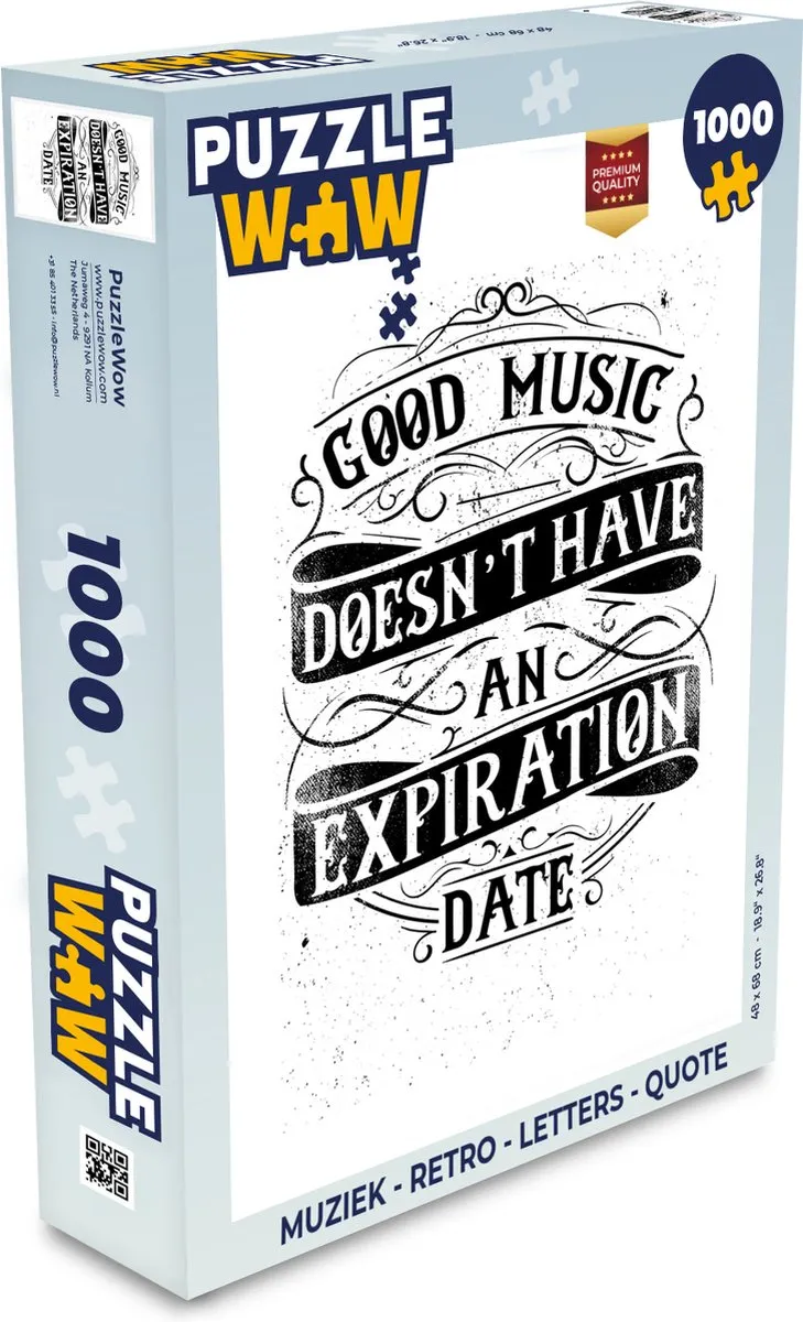 PuzzleWow Retro Letters Quote Legpuzzel 1000 Stuks