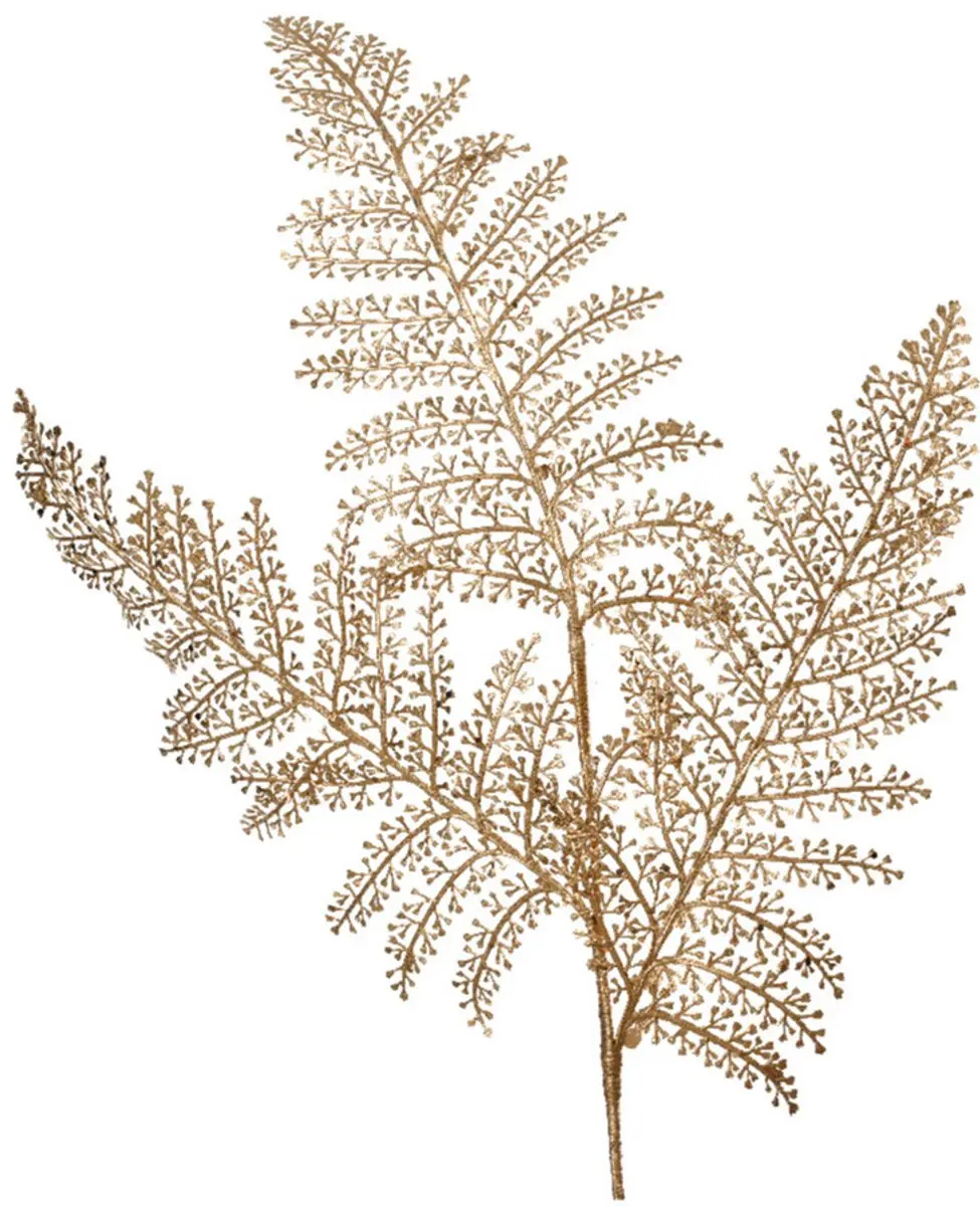Decoris Kunstplant tak varen - goud - 80 x 30 cm - kunststof - metallic glans - decoratie takken en twijgen