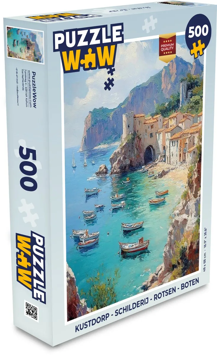 PuzzleWow Kustdorp Legpuzzel 500 Stuks