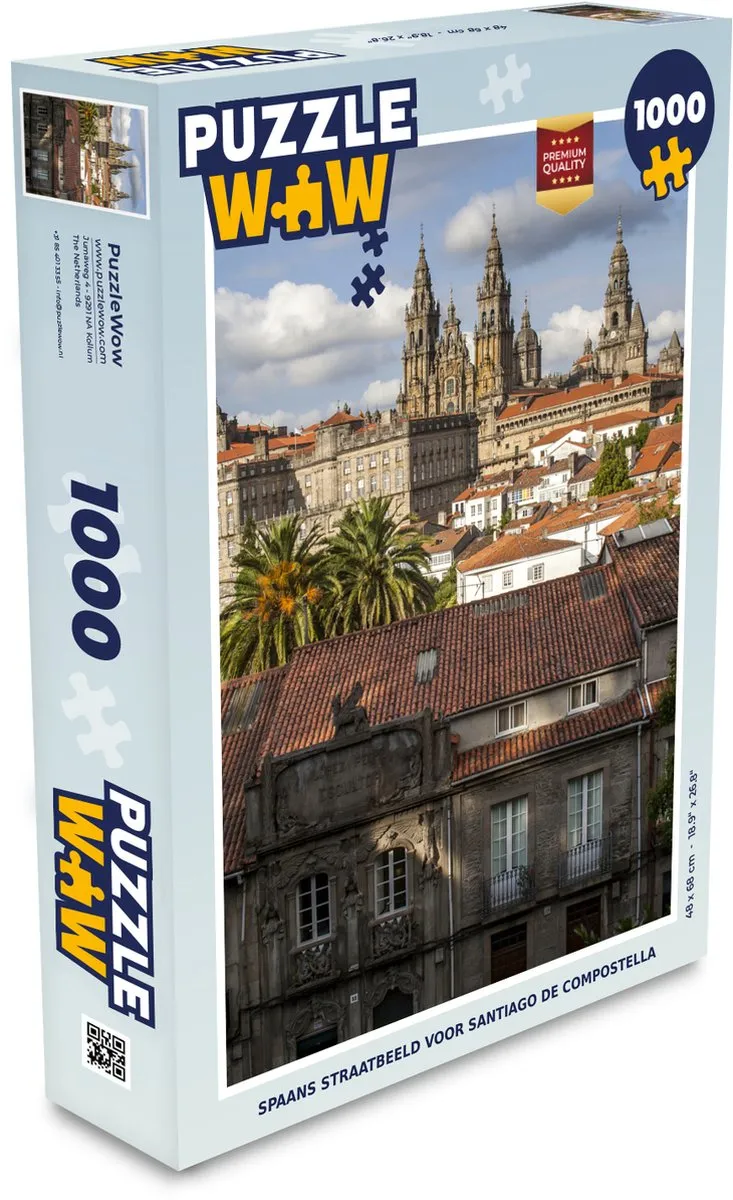 PuzzleWow Legpuzzel Santiago de Compostella 1000 Stuks