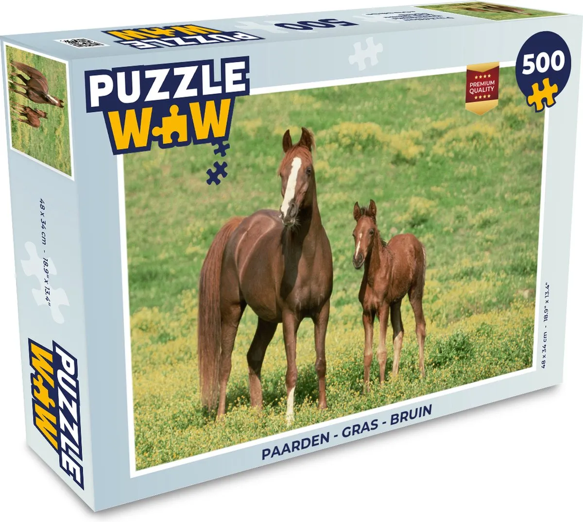 PuzzleWow Paarden Gras Legpuzzel 500 Stuks