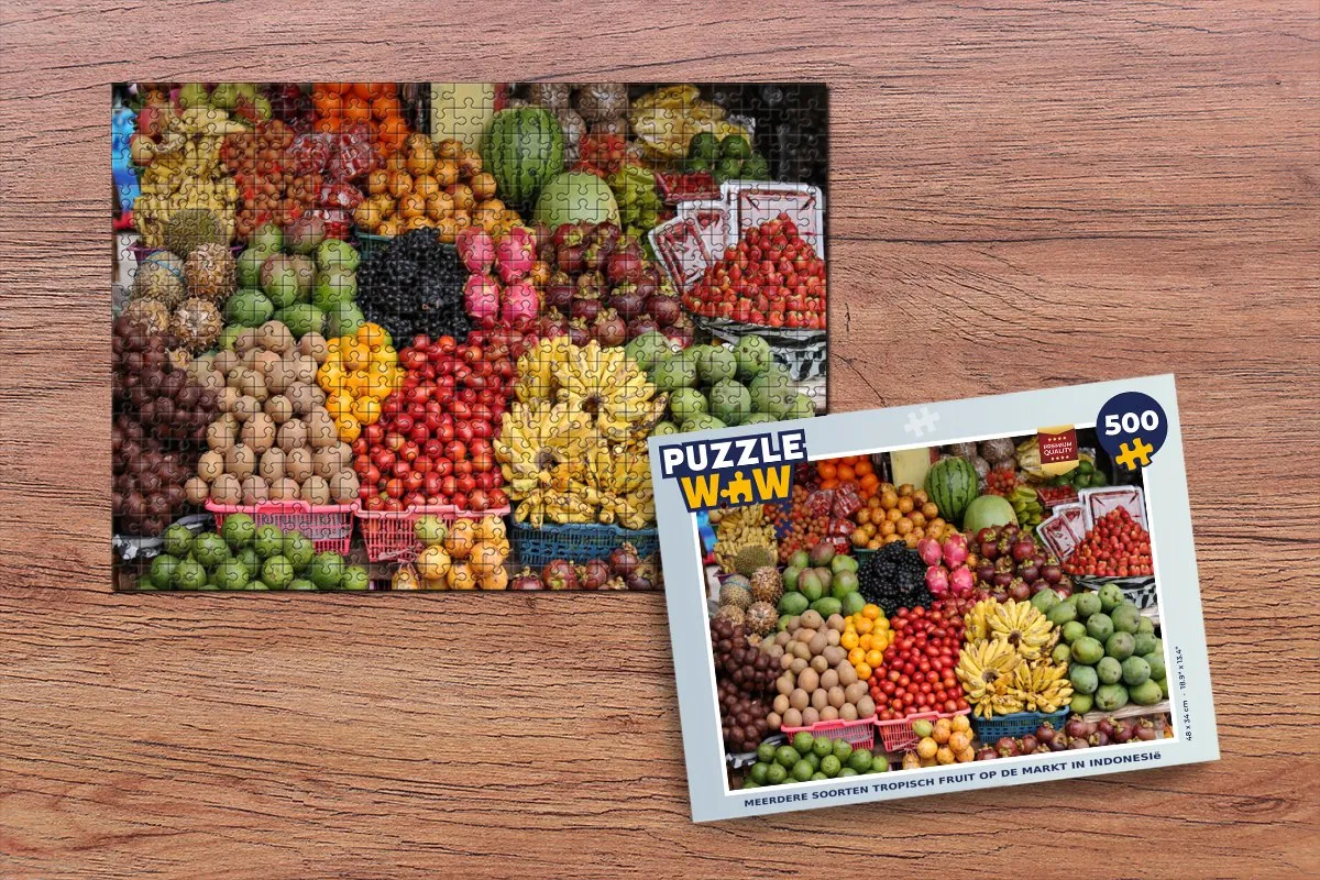 PuzzleWow Fruit Krat Tropisch Legpuzzel 500 Stuks - Multicolor