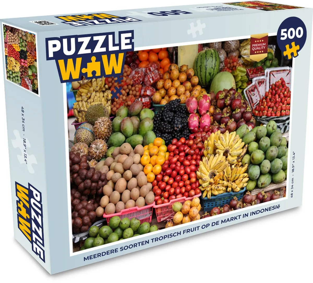 PuzzleWow Fruit Krat Tropisch Legpuzzel 500 Stuks - Multicolor