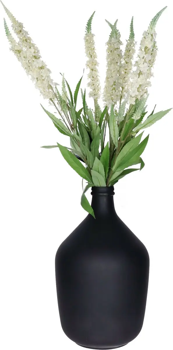 Bellatio Design Kunstbloem bloesemtak ridderspoor - 8x - 76 cm - wit - kunst zijdebloemen - decoratie tak