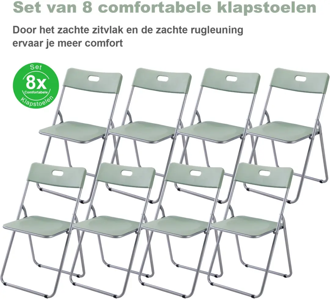 Bardi 8 Delige Klapstoelenset