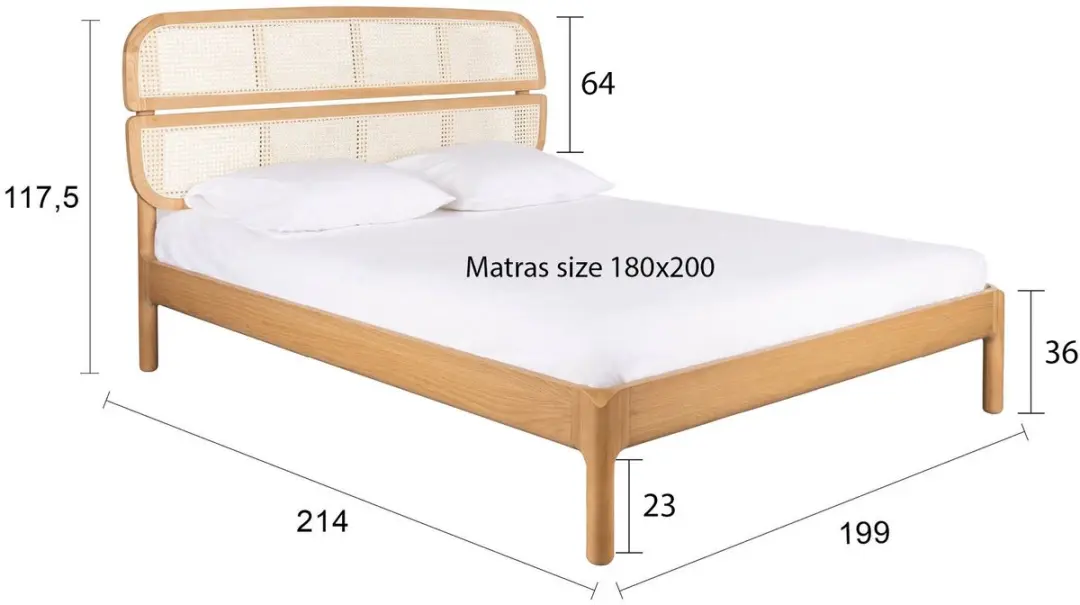 Zuiver Storm Bed Naturel 180x200cm - afbeelding 4 van 6