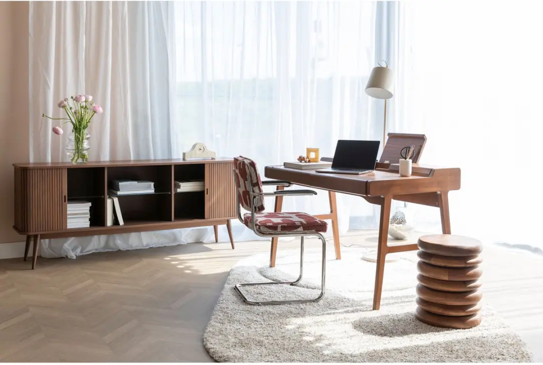 Zuiver Kaat Bureau 120x70cm - Walnoot - afbeelding 6 van 6
