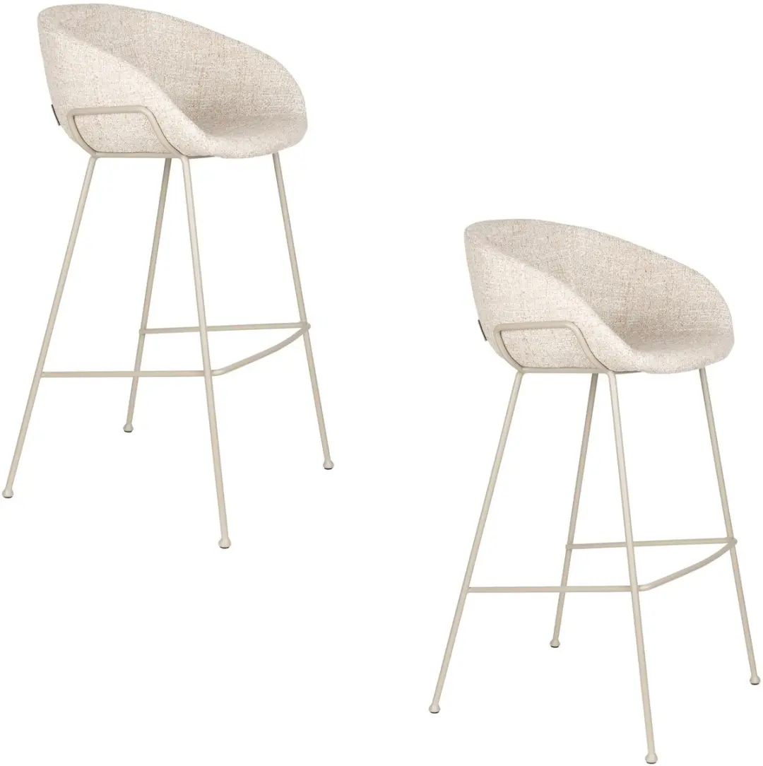 Zuiver Feston Barkrukken rugleuning 76 cm Beige