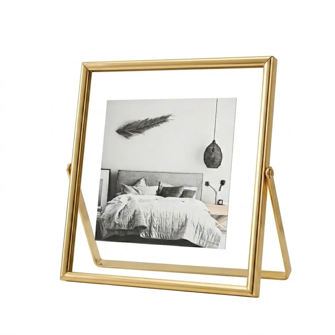 Goud kleur metalen fotolijst transparant acryl