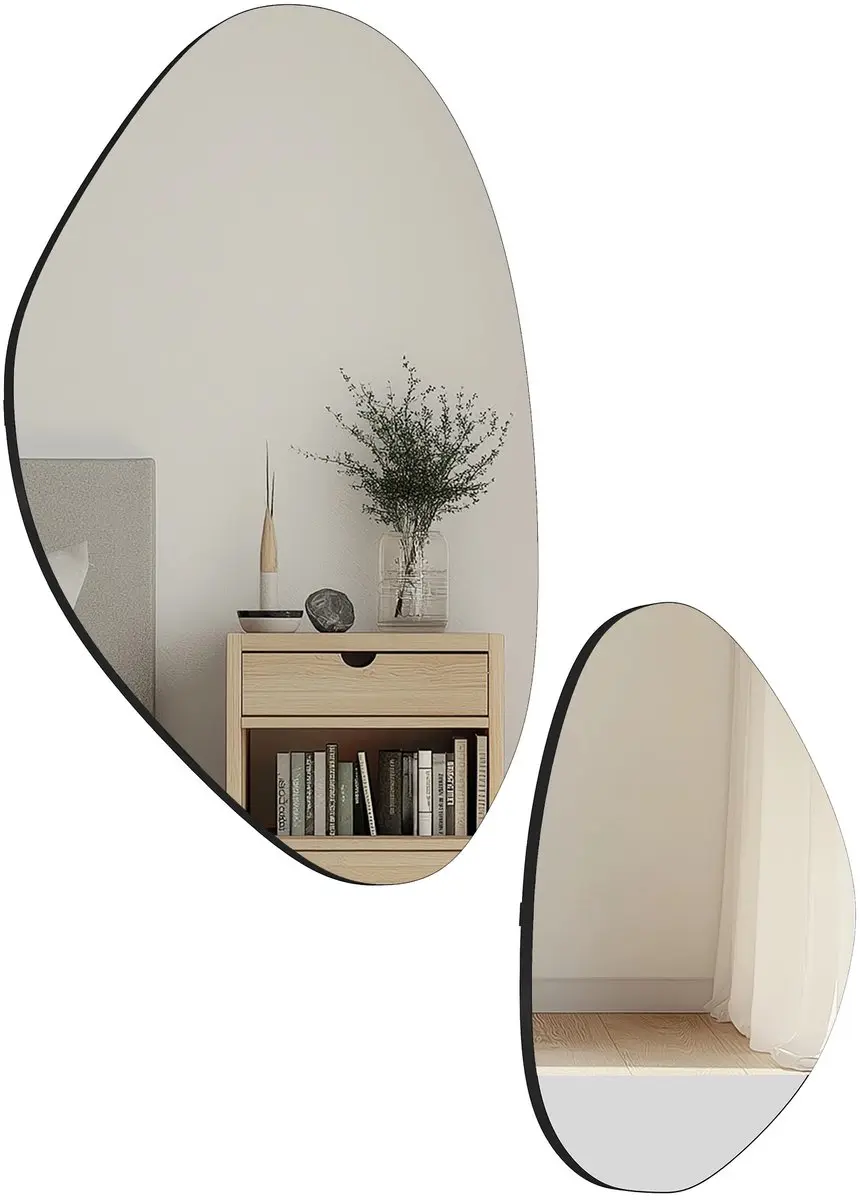 HOMCOM Set van 2 wandspiegels