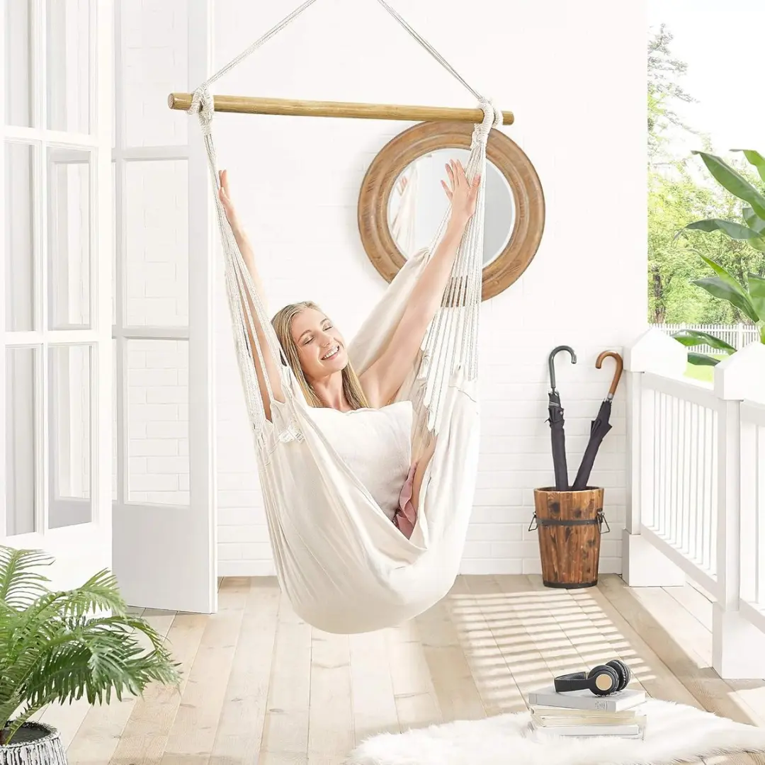 Songmics Hangstoel Beige - 1 Persoon - afbeelding 4 van 6