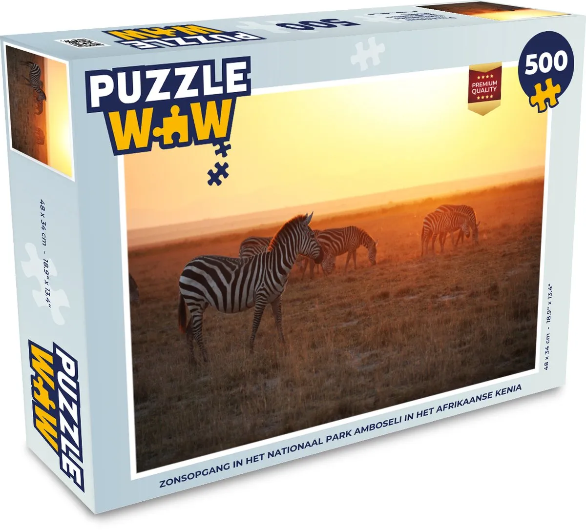 PuzzleWow Zonsopgang Amboseli Legpuzzel 500 Stuks