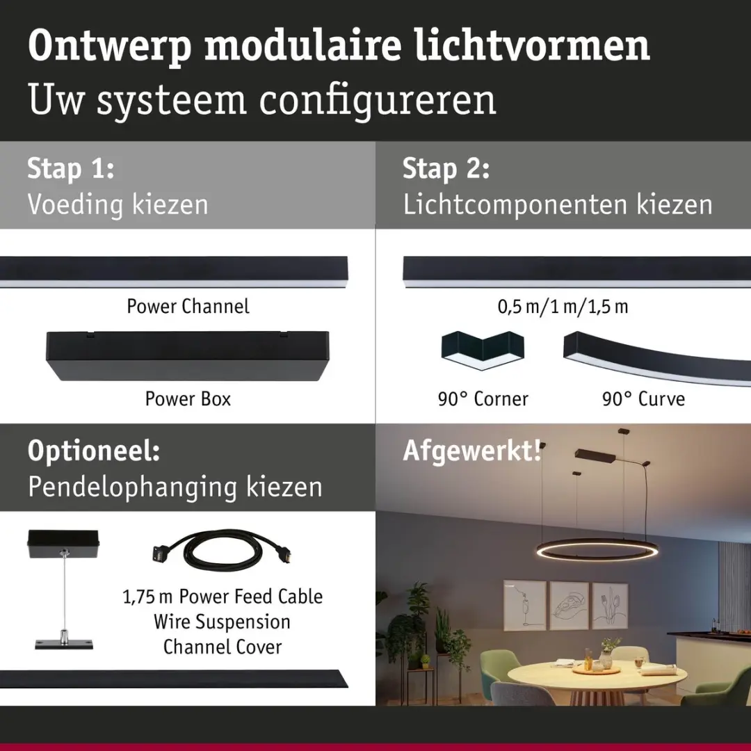 Paulmann Linion Lichtkanaal 90° Curve - Signaal zwart - afbeelding 3 van 6
