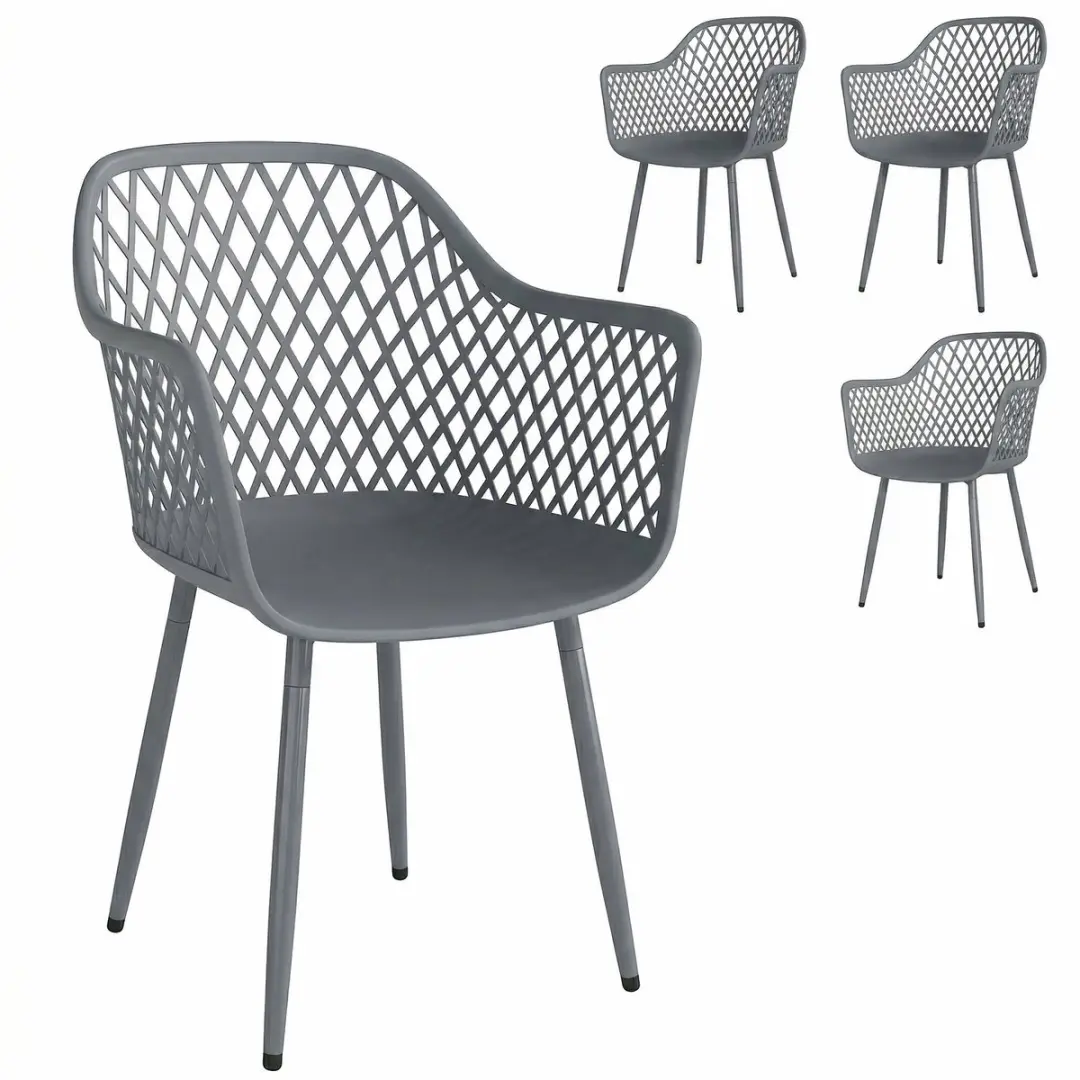 Outsunny Set van tuinstoelen voor buiten-Metaal, kunststof-56L x 51B x 84H cm-Do
