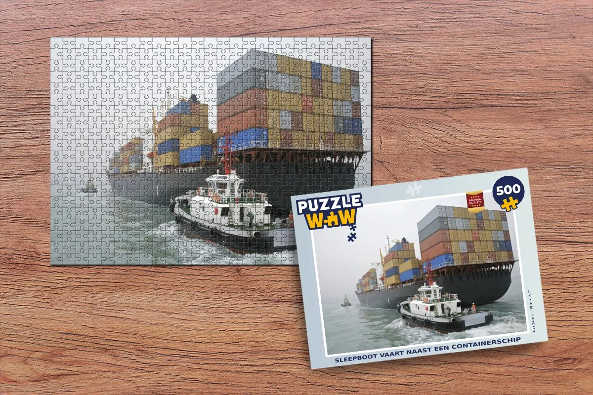 PuzzleWow Sleepboot Legpuzzel 500 Stuks - Multicolor