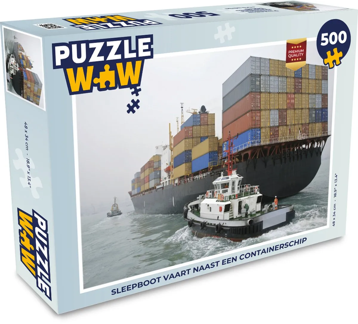 PuzzleWow Sleepboot Legpuzzel 500 Stuks - Multicolor