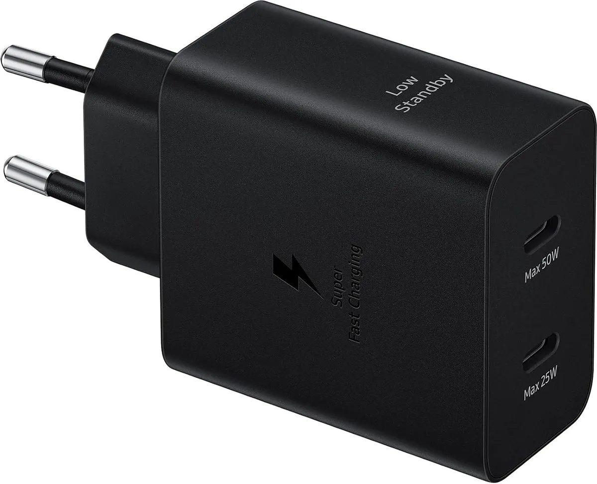 Samsung EP-T5020XBEGWW 50W Duo Power Adapter - 2x USB-C - Zwart - afbeelding 6 van 6