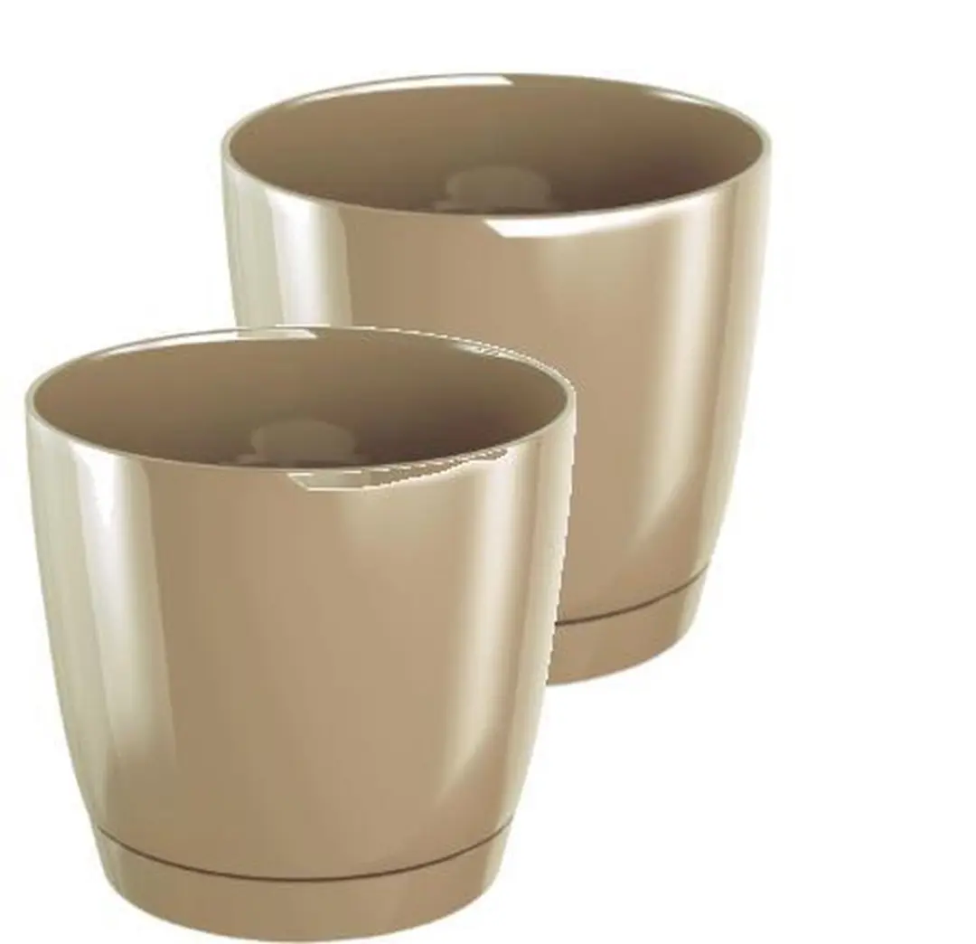 Bloempot Rond Duop 14cm MOKKA Prosperplast / 2 STUKS ! /