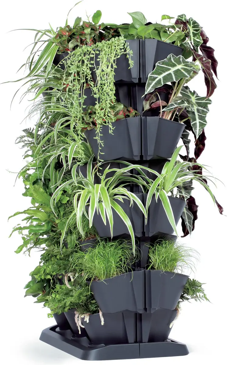 Prosperplast Garden Floor Verticale Tuin Antraciet - 12 Modulaire Potten - afbeelding 2 van 6