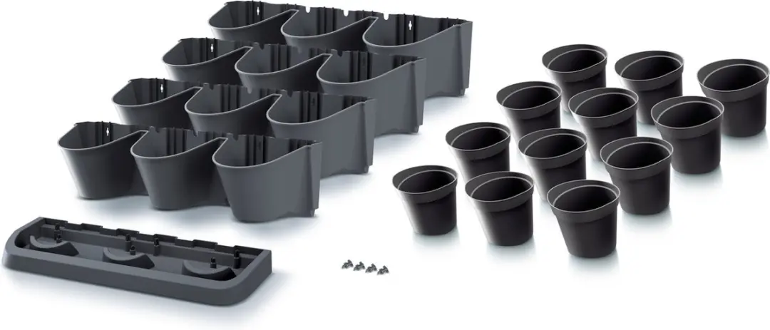 Prosperplast Garden Floor Verticale Tuin Antraciet - 12 Modulaire Potten - afbeelding 3 van 6