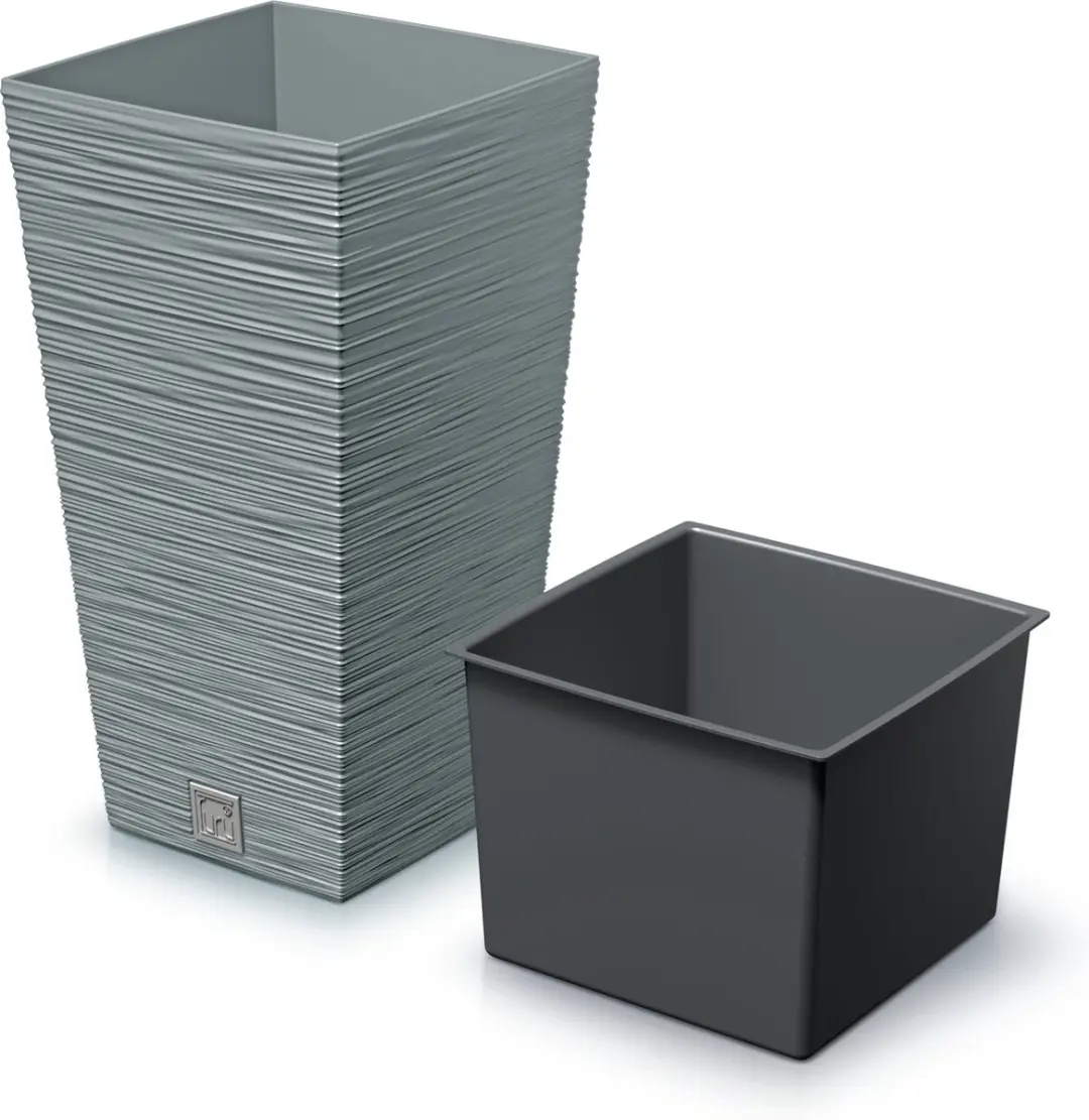 Prosperplast Furu Stripes Bloempot 13L - Lichtgrijs - 26,5x26,5x50cm