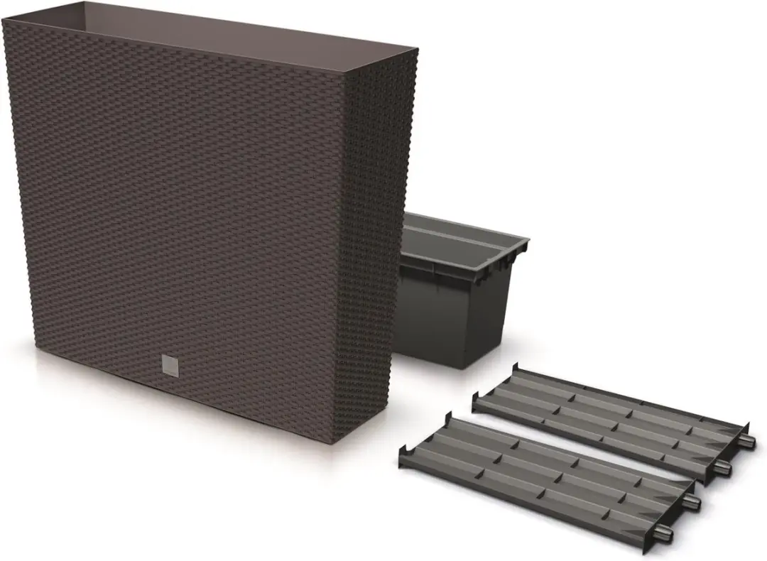 Prosperplast Rato Case Tower - Bloempot / Plantenbak met inzet - voor Binnen en Buiten - Umbra