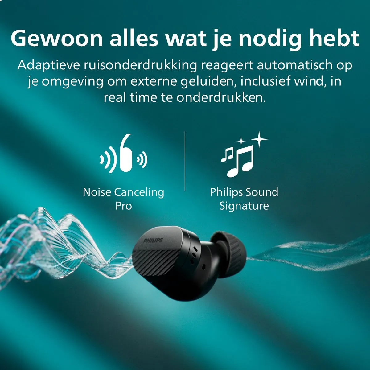 Philips TAT5000BK/00 Noise Canceling Oordopjes - 40 uur - Zwart