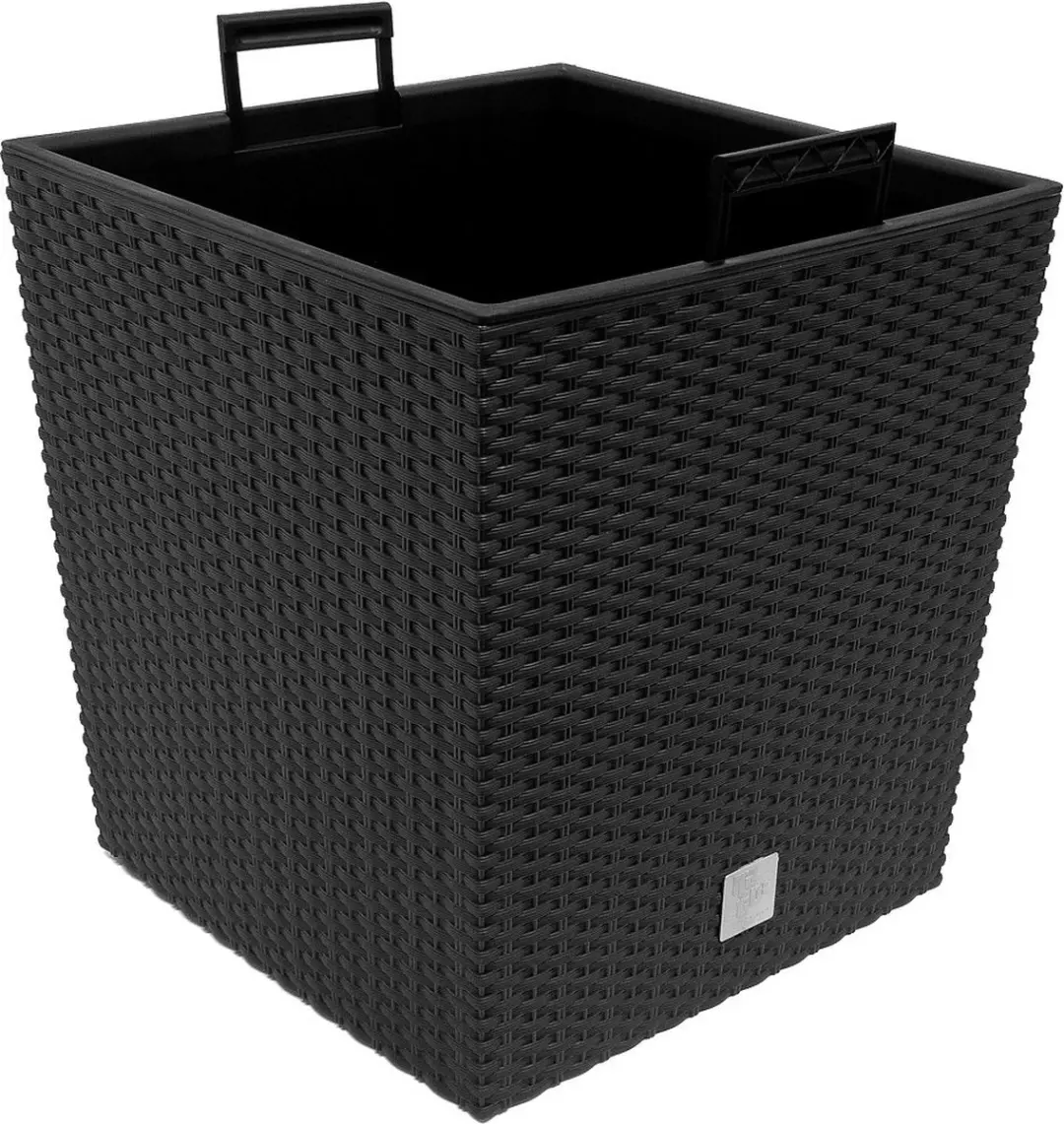 Prosperplast Rato Plantenbak Antraciet 40x40cm - Rotan look - afbeelding 6 van 6
