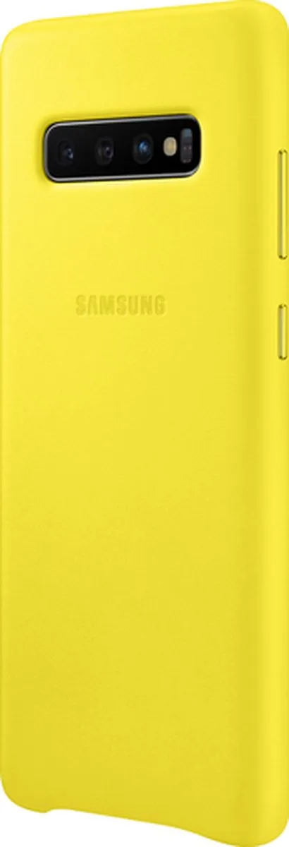 Samsung Lederen Cover S10+ - Geel - 8801643644390