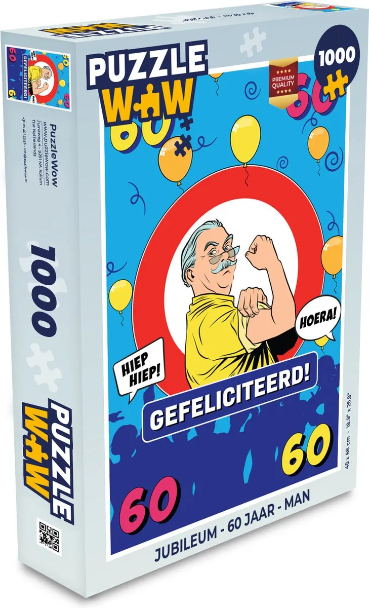 PuzzleWow Jubileum Legpuzzel 1000 Stuks - Multicolor