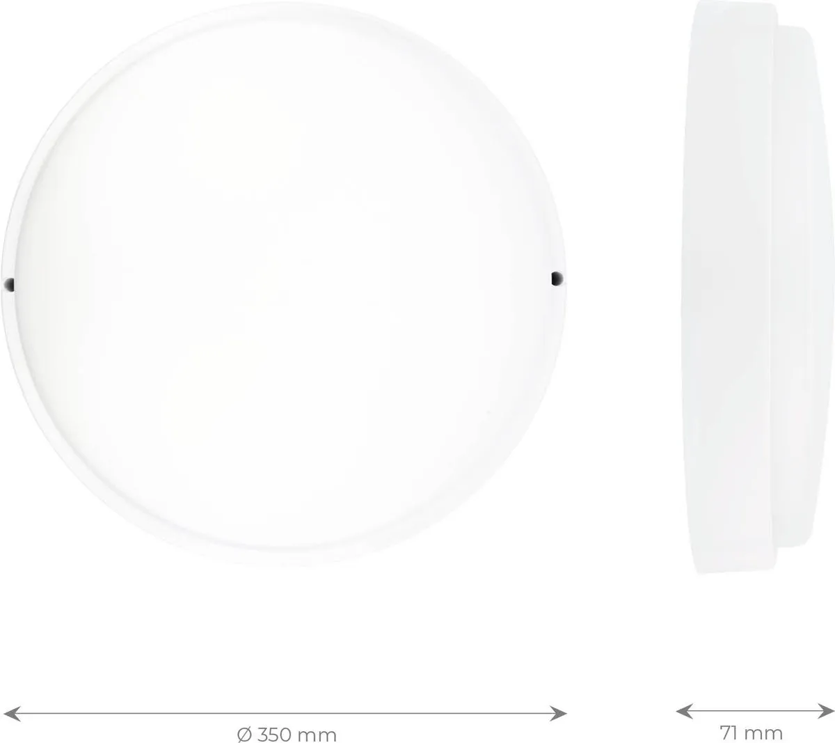Ledvion LED Bulkhead Plafondlamp Badkamer 24W IP65 - Wit Ø35cm