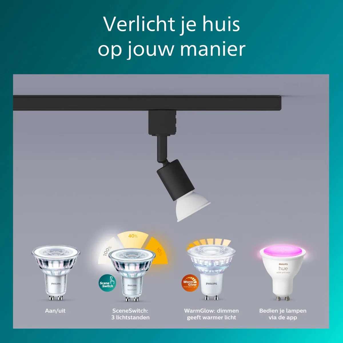 Philips EasyLink Tobia Spot GU10 5W - Zwart